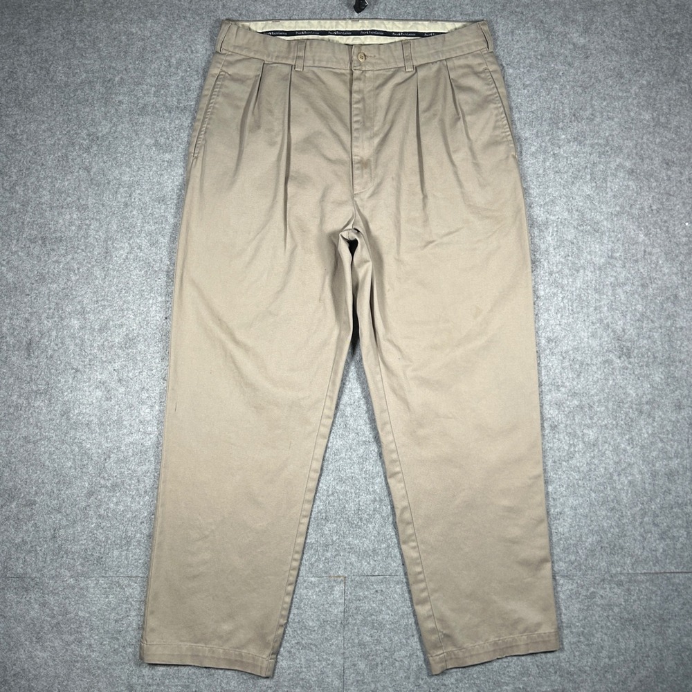Vintage Polo Ralph Lauren Chino Pants Mens 38x30 Classic Pleated Cotton Casual